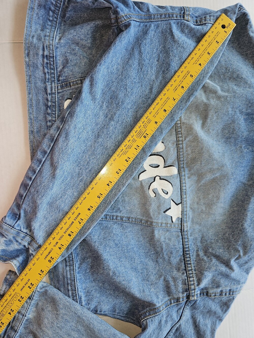 Cotton On – Cropped Denim Jacket Made Of Star Painted On Back Sz 10 - Picture 6 of 8